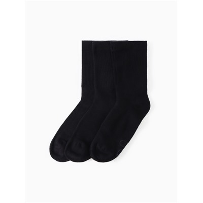 Носки спортивные хлопковые Resport, 3 пары, размер 35-38, чёрные