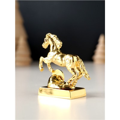 Фигурка металл «Лошадь» с монеткой и пожеланием «Счастья», 6×2.5×6 см