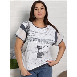 Блуза Алтея (белый/графит) Б15368-20М