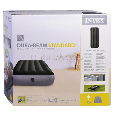 Матрас надувной DURA-BEAM Cot, 76 х 191 х 25 см, с встроенным ножным насосом, 64760 INTEX