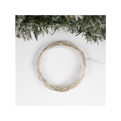 Гирлянда «Нить» 5 м роса, IP20, серебристая нить, 50 LED, мерцание белым, батарейки AAх3 (нет в комплекте), свечение белое