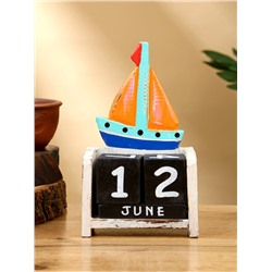 Календарь настольный «Парусник», 11×5×16 см, дерево, оранжевый