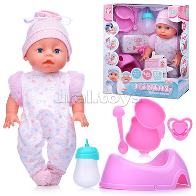 Пупс "Симона" (пьет, писает) с аксессуарами, в коробке