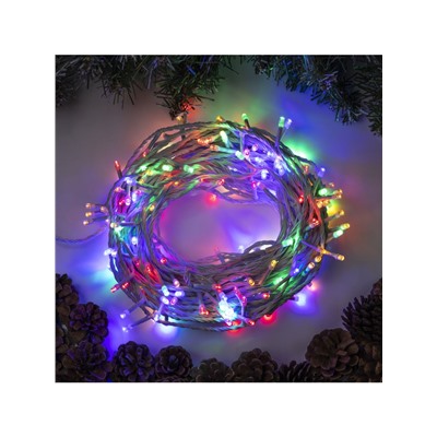 Гирлянда «Нить» 20 м, IP20, белая нить, 200 LED, свечение мульти, 8 режимов, 220 В