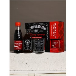 Подарочный набор «Мужской подарок», гель для душа виски, гель для душа кола, стакан для виски, Чистое счастье