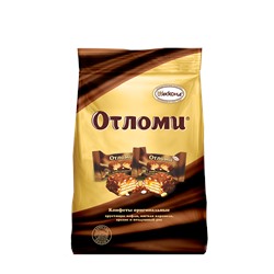 Конфеты Акконд Отломи с хрустящими вафлями, мягкой карамелью, арахисом и воздушным рисом 360 гр.