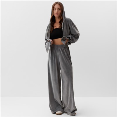 Костюм женский (толстовка, брюки) KAFTAN Plushy, размер 40-42, серый