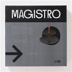 Этажёрка для фруктов и десертов Magistro «Галактика», 2 яруса, 19/27×22 см, фарфор, чёрная