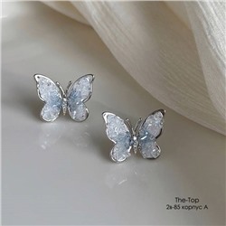 Серьги бабочки с крупным камнем