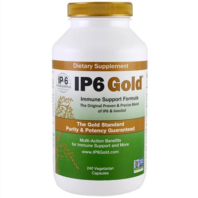 IP-6 International, Формула иммунной поддержки IP6 Gold, 240 растительных капсул
