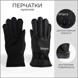 Перчатки мужские, безразмерные, с утеплителем, цвет чёрный