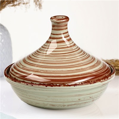 Тажин Борисовская керамика «Мята», 1 л, 17.5×22 см, керамика, зелёный