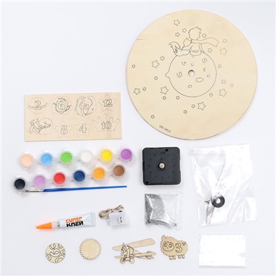 Часы - раскраска под роспись «Космос», новогодний набор для творчества