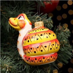 Ёлочный игрушка фарфоровая «Шар. Змей красный», 10 см