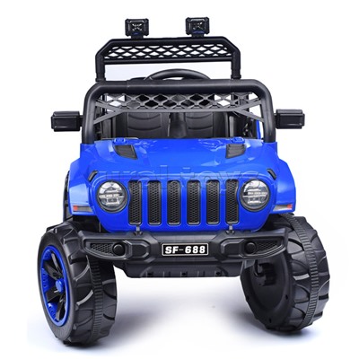 Электромобиль "Кросс" на аккумуляторе, с р/у управлением, в коробке (синий)