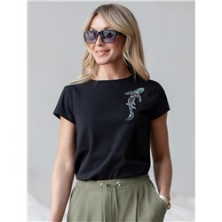 Нарядная футболка с принтом пайетками