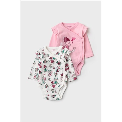 Боди детское трикотажное для девочек, 2 шт в комплекте PLAYTODAY, 1240130