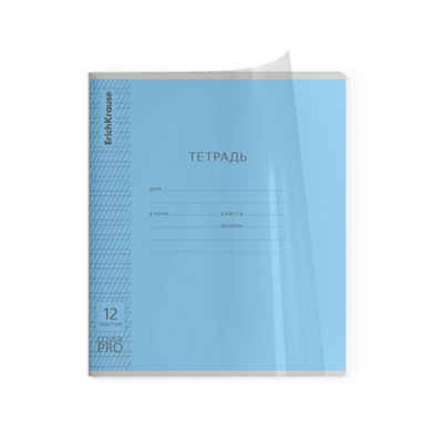 Тетрадь  12л  1 класс в две линии с частыми наклонными с пластиковой обложкой "Классика CoverPrо" ассорти 60552 ErichKrause