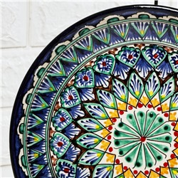 Ляган узбекский Риштанская керамика «Узоры», d=25 см, синий, МИКС