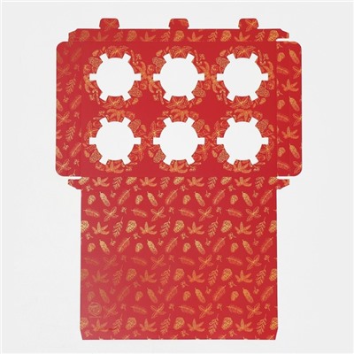 Коробка для капкейка «Новый год: Золото», 23×16×11.5 см