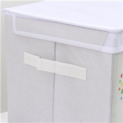 Короб стеллажный для хранения с крышкой «Слонёнок», 25×25×25 см, серый