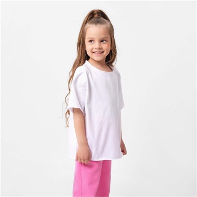 Футболка детская KAFTAN Basic line, размер 32 (110-116 см), белая