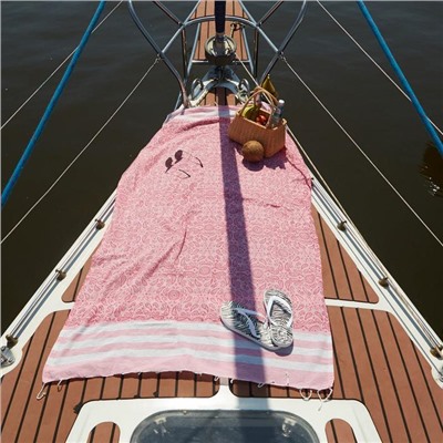 Полотенце - пештемаль для ванны «Этель. Персия», 90×170 см, розовое