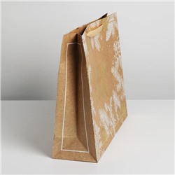 Пакет подарочный новогодний крафтовый «С Новым годом», L 40×31×11.5 см