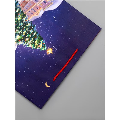 Пакет подарочный новогодний ламинированный, «Новогодний каток», 26×12×32 см