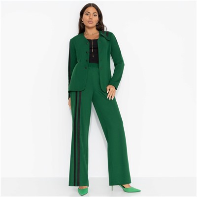 Брючный костюм из трикотажа, Личное превосходство (изумруд, 2 в 1, с поясом)