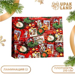 Пакет подарочный ламинированный новогодний «С Новым годом», 49×40×19 см