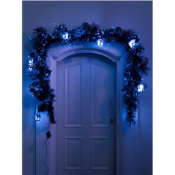 Хвойная гирлянда фиброоптическая «Заснеженная» 200 см, 8 режимов