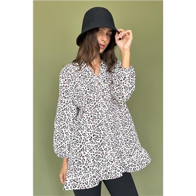 Блузка  NATURE099/01/Белый, розовый