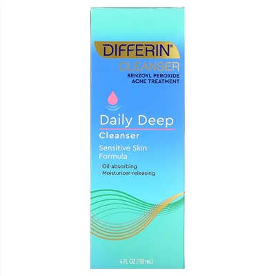 Differin, Daily Deep Cleanser, пенка для умывания, 118 мл (4 жидк. унции)