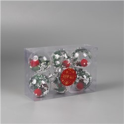 Ёлочные игрушки «Левин», шары новогодние, d=6 см, набор 6 шт.