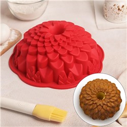 Форма для выпечки Доляна «Хризантема», силикон, 22×7.5 см, цвет МИКС