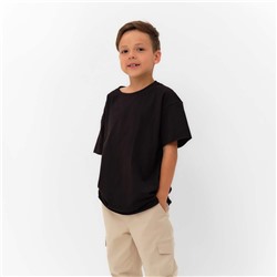 Футболка детская KAFTAN Basic line, размер 30 (98-104 см), чёрная