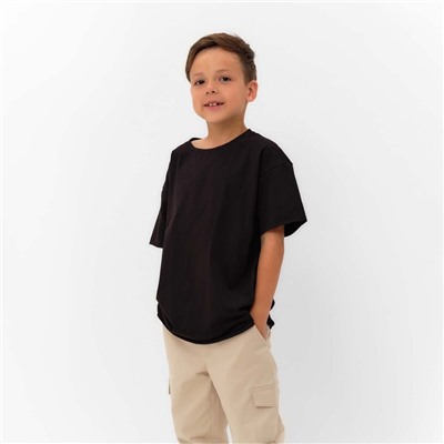 Футболка детская KAFTAN Basic line, размер 30 (98-104 см), чёрная