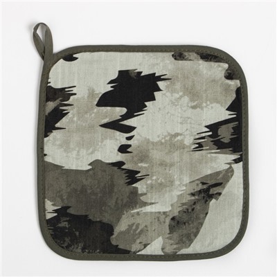 Набор Кухонный «Real hero», варежка-прихватка 20×28 см, прихватка 19×19 см, 100% хлопок