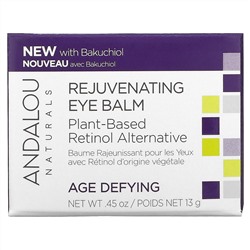 Andalou Naturals, Rejuvenating Eye Balm, Plant-Based Retinol Alternative, Age Defying, 0.45 oz (13 g)