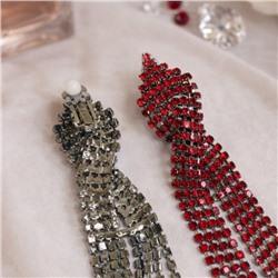 Клипсы женские без прокола "Вечерние", цвет: красный, арт.012.083