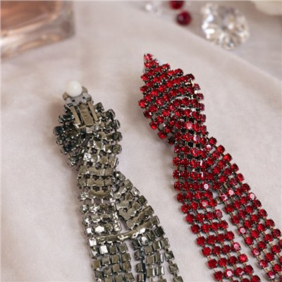 Клипсы женские без прокола "Вечерние", цвет: красный, арт.012.083