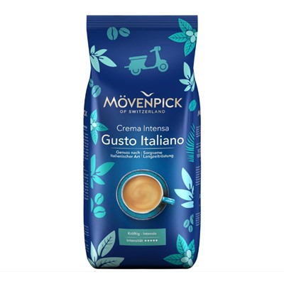 Кофе MOVENPICK CAFFE CREMA GUSTO ITALIANO Зерно 1000 гр., 90% Арабика 10% Робуста (Закончился срок годности 03/2024)