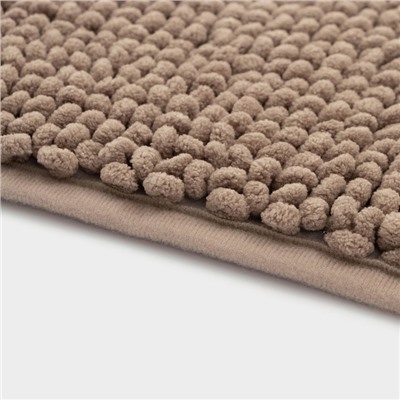 Коврик для дома LaDо́m, букли, плотность 1100 г, 50×80 см, коричневый