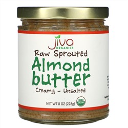 Jiva Organics, Raw Sprouted Almond Butter, Creamy - Unsalted, 8 oz (228 g)