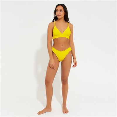 Купальник женский раздельный MINAKU со сборками цвет жёлтый, размер 42