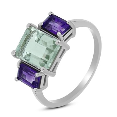 Кольцо, аметист , зеленый аметист, Скарлет