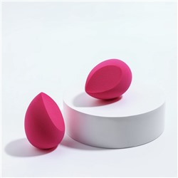 Спонжи для макияжа «Сердце», в футляре, набор - 2 шт., цвет розовый