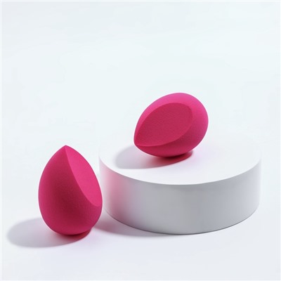 Спонжи для макияжа «Сердце», в футляре, набор - 2 шт., цвет розовый