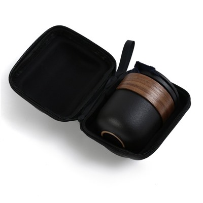 Набор для чайной церемонии ДЖЕКИЧАЙ «Синьян», 6 предметов, на 4 персоны: чашка 35 мл, чайник 300 мл, керамика, чёрный